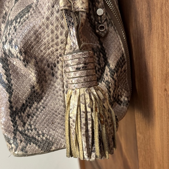 Cole Haan Beige Snake Print Shoulder Bag - Picture 5 of 8